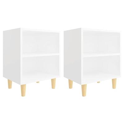 VidaXL Nachtkastjes 2 st met massief houten poten 40x30x50 cm wit
