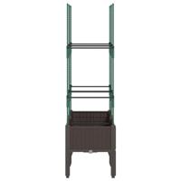 Plantenbak met latwerk 80x40x142,5 cm polypropeen bruin - thumbnail