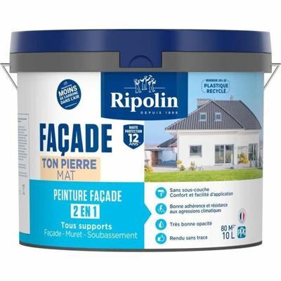 Klassieke 2 in 1 gevelverf - RIPOLIN - 474647 - Steentint - Mat - 10 L