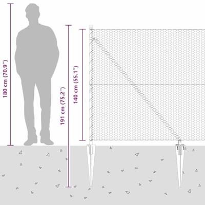 VidaXL Afrasteringspaal zilver 10 x 1,4 m (25 mm gaas) staal VidaXL Afrasteringspaal zilver 10 x 1,4 m (25 mm gaas) staal