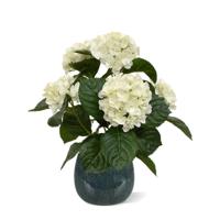 Hortensia kunstplant 40cm creme in pot - thumbnail