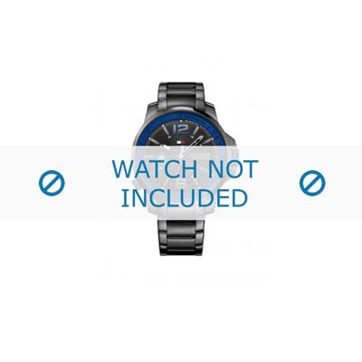 Horlogeband Tommy Hilfiger TH-229-1-34-2006 / TH679001298 / 1791008 Staal Zwart 22mm