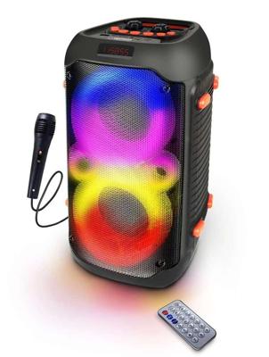 Esperanza EP156 BT FM LED RGB KARAOKE luidspreker zwart 20W
