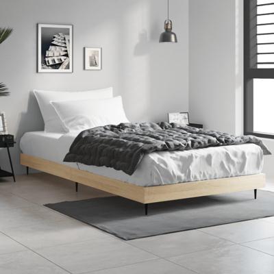 Bedframe bewerkt hout sonoma eikenkleurig 100x200 cm