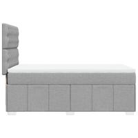 Boxspring met matras stof lichtgrijs 80x200 cm - thumbnail