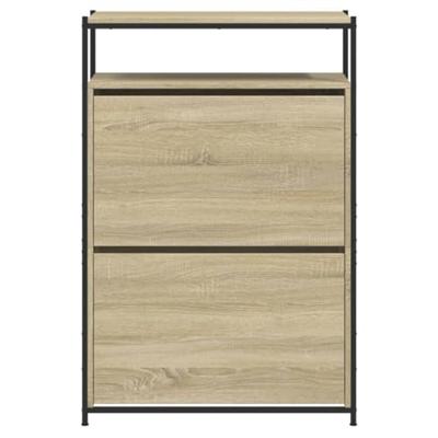 Schoenenkast 75x34x112 cm bewerkt hout sonoma eikenkleurig