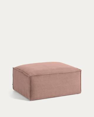 Kave Home Poef 'Blok' Rib, kleur Roze