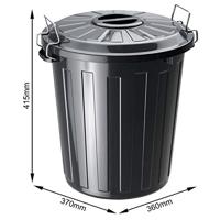 Rotho Basic Afvalemmer 25L Zwart - thumbnail