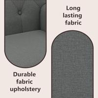 Bankje met rugleuning 120x62x75,5 cm stof donkergrijs - thumbnail