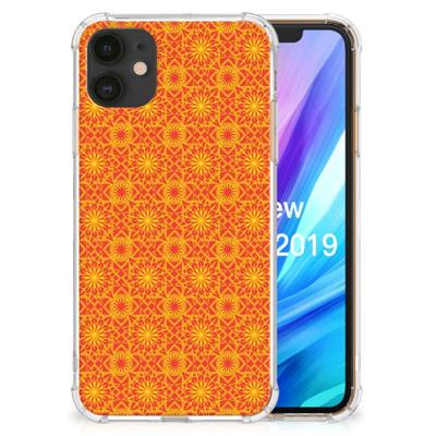 Apple iPhone 11 Doorzichtige Silicone Hoesje Batik Oranje Apple iPhone 11 Doorzichtige Silicone Hoesje Batik Oranje