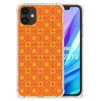 Apple iPhone 11 Doorzichtige Silicone Hoesje Batik Oranje - thumbnail