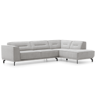 Hoekbank Bora Grijs Stof - thumbnail