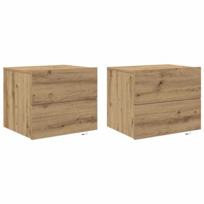 Nachtkastje 2 pcs Artisan Eiken 50 x 39 x 41 cm Bewerkt hout