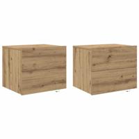 Nachtkastje 2 pcs Artisan Eiken 50 x 39 x 41 cm Bewerkt hout - thumbnail