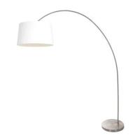 Steinhauer BooglampSolva metaal met grote kap wit - 3917ST - thumbnail