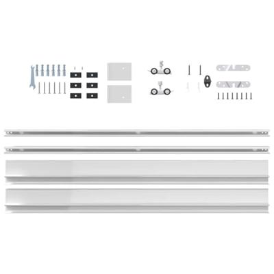 VidaXL Beslagset schuifdeur 200 cm aluminiumlegering zilverkleurig - thumbnail