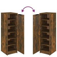 Schoenenkast 30x35x100 cm bewerkt hout gerookt eikenkleurig - thumbnail