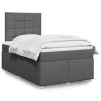 Boxspring met matras stof donkergrijs 120x200 cm - thumbnail