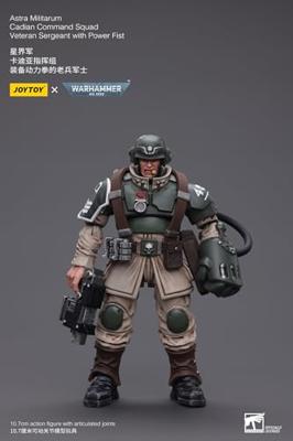 Warhammer 40k Action Figure 1/18 Astra Militarum Cadian Command Squad Veteran Sergeant with Power Fist 12 cm