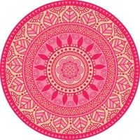 Blommie's lifestyle Buitenkleed rond d180cm roze - thumbnail