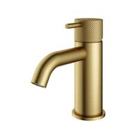 Wastafelmengkraan Hotbath Cobber X 14.3 cm Geborsteld Messing PVD - thumbnail