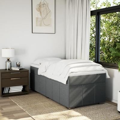 Boxspring met matras stof donkergrijs 90x190 cm