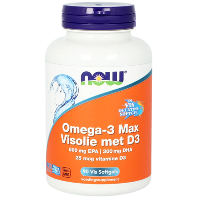 NOW Omega-3 Max Visolie met D3 Softgels