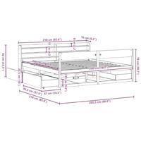 Bedframe zonder matras massief grenenhout wit 200x200 cm - thumbnail