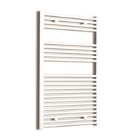 Elektrische Design Radiator Sanicare Plug & Play 111,8x45 cm Wit 596 Watt Met Zwarte Thermostaat Links - thumbnail