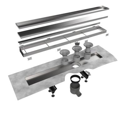 Easy Drain Multi TAF afvoergoot enkele plaat 130cm met Zero design rooster RVS edmtaf1300
