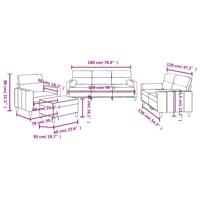 4-delige Loungeset met kussens stof lichtgrijs - thumbnail