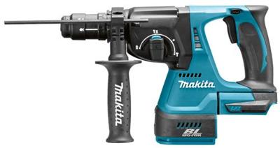 Makita Makita DHR243RTJW - Kombihammer - schnurlos - 3 Funktionen SDS-Plus-Accu-combihamer 18 V 5 Ah Incl. lader Makita Makita DHR243RTJW - Kombihammer - schnurlos - 3 Funktionen SDS-Plus-Accu-combihamer 18 V 5 Ah Incl. lader