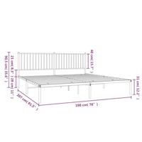 Bedframe met hoofdbord metaal zwart 193x203 cm - thumbnail
