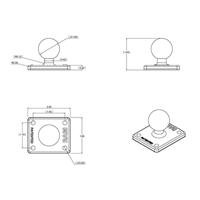 RAM Mounts UNPKD. RAM 2 X 1.7 BASE AMPS HOLE PAT, RAM-B-347U - thumbnail