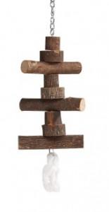 Houten trapezeboom voor vogels groot