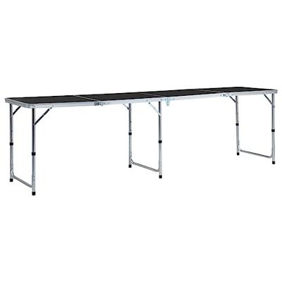 VidaXL Campingtafel inklapbaar 240x60 cm aluminium grijs