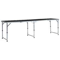 VidaXL Campingtafel inklapbaar 240x60 cm aluminium grijs - thumbnail