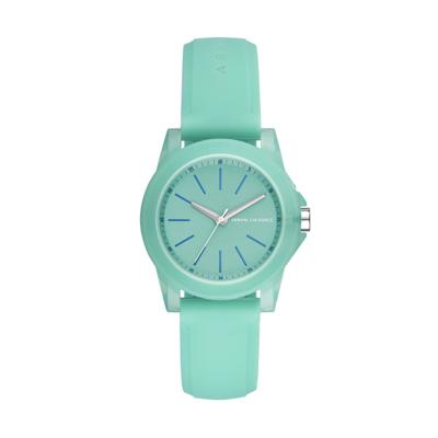 Horlogeband Armani Exchange AX4362 Silicoon Turquoise 20mm