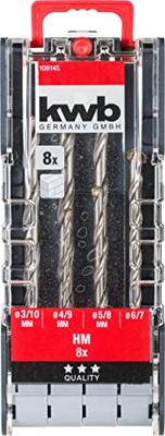 kwb 109145 Gereedschapsstaal Steen-spiraalboorset 8-delig 3 mm, 10 mm, 4 mm, 9 mm, 5 mm, 8 mm, 6 mm, 7 mm Cilinderschacht 1 set(s) kwb 109145 Gereedschapsstaal Steen-spiraalboorset 8-delig 3 mm, 10 mm, 4 mm, 9 mm, 5 mm, 8 mm, 6 mm, 7 mm Cilinderschacht 1 set(s)