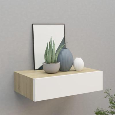 Wandschap met lade 40x23,5x10 cm MDF eikenkleurig en wit Wandschap met lade 40x23,5x10 cm MDF eikenkleurig en wit