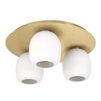 Eglo Gouden plafondlampManzanares met wit glas - 900304 - thumbnail