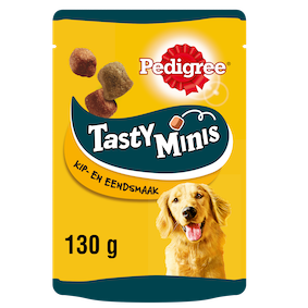 Tasty Minis Kip & Eend Bites 130g 1x6 dierensnack Pedigree - Pedigree
