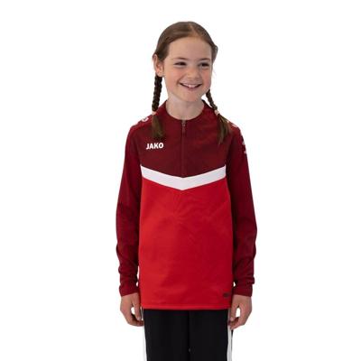 JAKO 8624K Ziptop Iconic Kids - Rood/Wijnrood - 140
