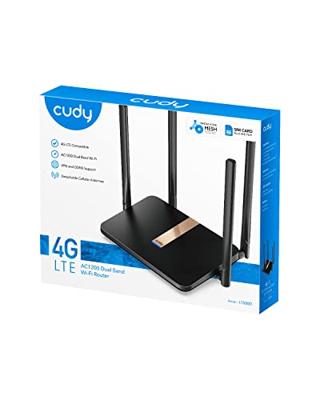 Cudy LT500D draadloze router Fast Ethernet Dual-band (2.4 GHz / 5 GHz) 4G Zwart - thumbnail