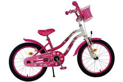 Volare lovely kinderfiets - meisjes - 18 inch - roze wit Volare lovely kinderfiets - meisjes - 18 inch - roze wit