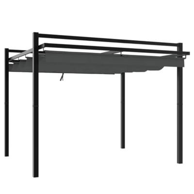 Prieel met uittrekbaar dak 3x3 m aluminium antracietkleurig Prieel met uittrekbaar dak 3x3 m aluminium antracietkleurig