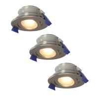 Set van 3 Lima LED inbouwspots - 4 Watt 345 Lumen - 4000K neutraal wit - GU10 - Dimbaar - Rond - Kantelbaar - IP65 Waterdicht - RVS - Voor binnen, buiten en badkamer - thumbnail