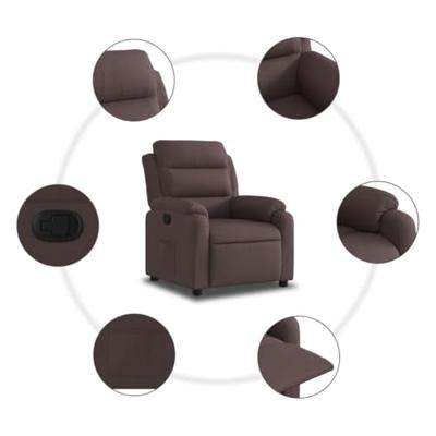 Fauteuil verstelbaar stof donkerbruin