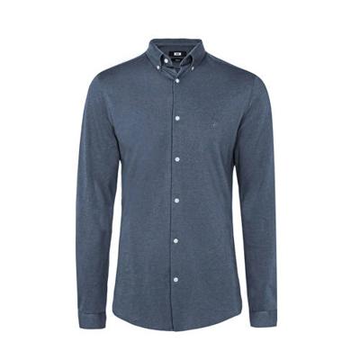 WE Fashion slim fit overhemd met logo grijsblauw WE Fashion slim fit overhemd met logo grijsblauw