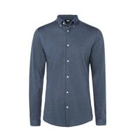 WE Fashion slim fit overhemd met logo grijsblauw - thumbnail